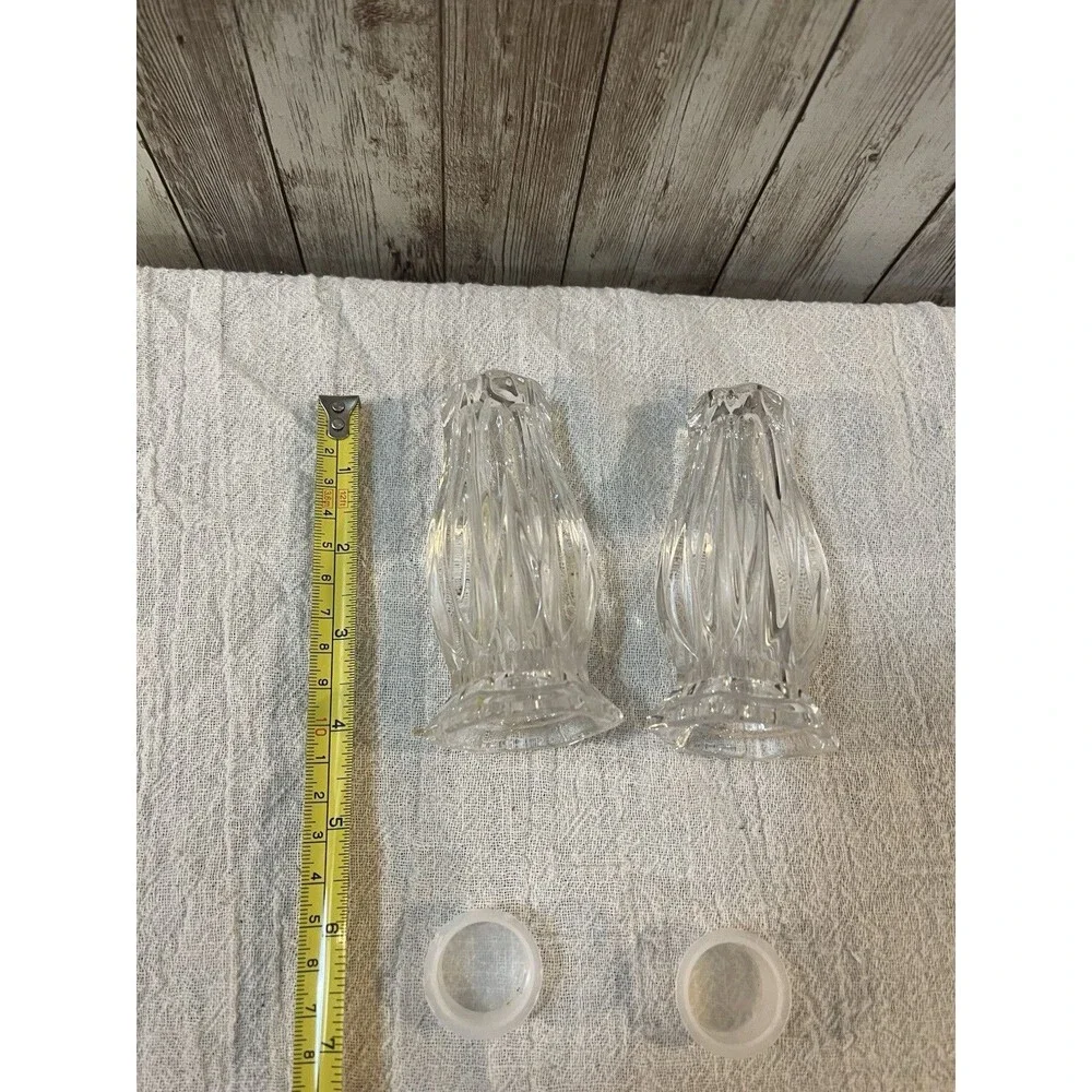 Mikasa Salt & Pepper Shakers Icicles Full Lead Crystal  4 3/8” Made In Germany